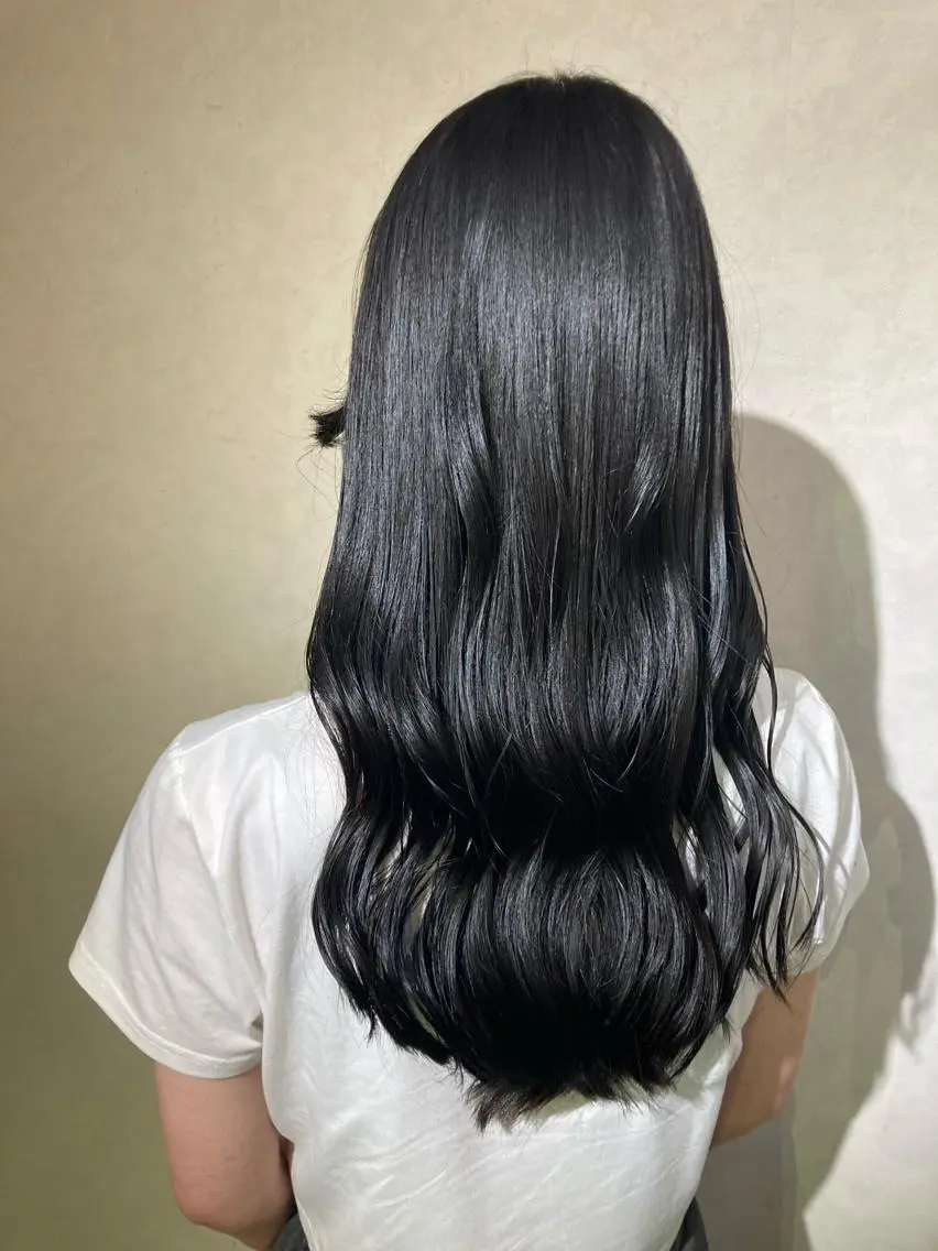 ロング カラー 黒髪 ブルーカラー ブルーブラック 🌸髪質改善特化🌸 店長 ゆうやのヘアスタイル