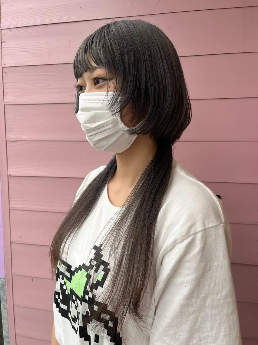 ロング カラー ヘアアレンジ アイブロウ バレイヤージュ ブリーチ ケアブリーチ 透明感カラー デザインカラー 🔆韓国 norika🔆のヘアスタイル