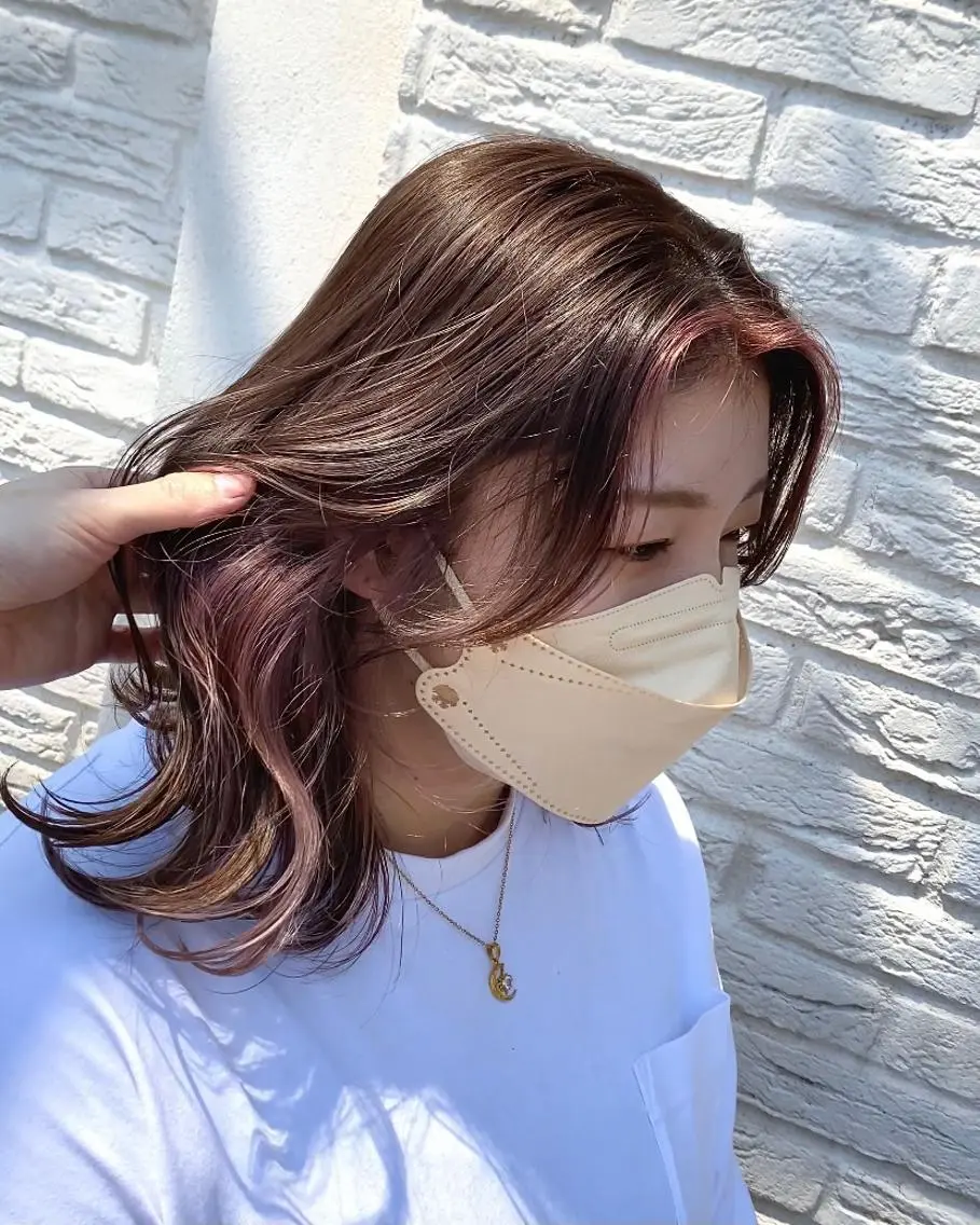 セミロング カラー 高槻No.1🇰🇷 韓国ヘア 橋口陽太のヘアスタイル