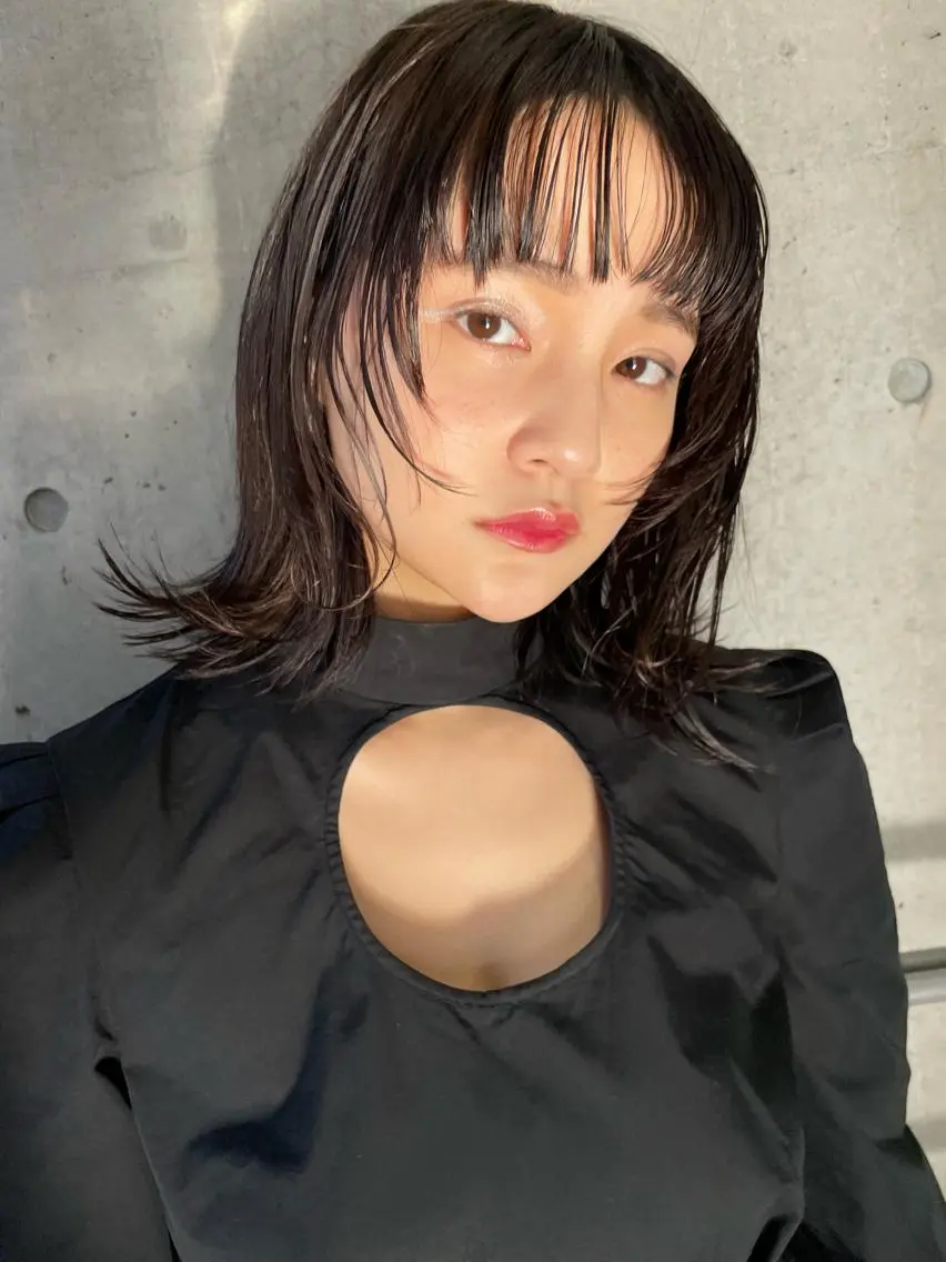 ミディアム カラー ケアカラー かどや じゅんぺいのヘアスタイル