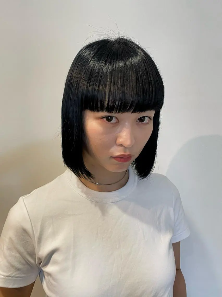 カラー 茉樹@pullnoc /新宿/ボブ/モードのヘアスタイル
