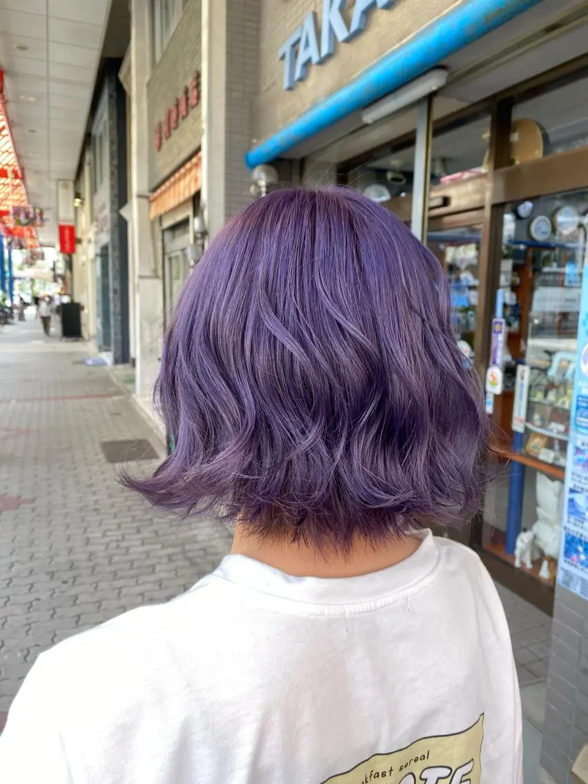 ショート パープルカラー ヘアカラー ゆぴ☾‪/推しカラー /ハイトーンのヘアスタイル