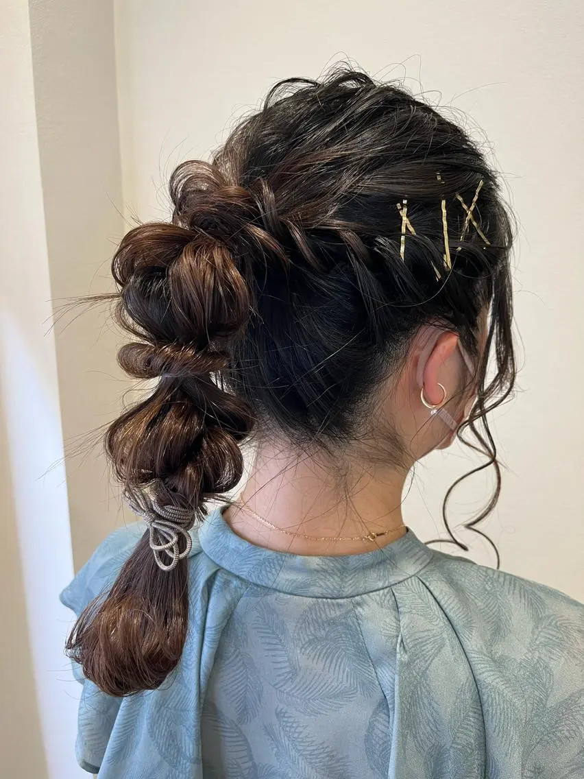 セミロング ヘアアレンジ ヘアセット サソウ ユリエ🥥のヘアスタイル