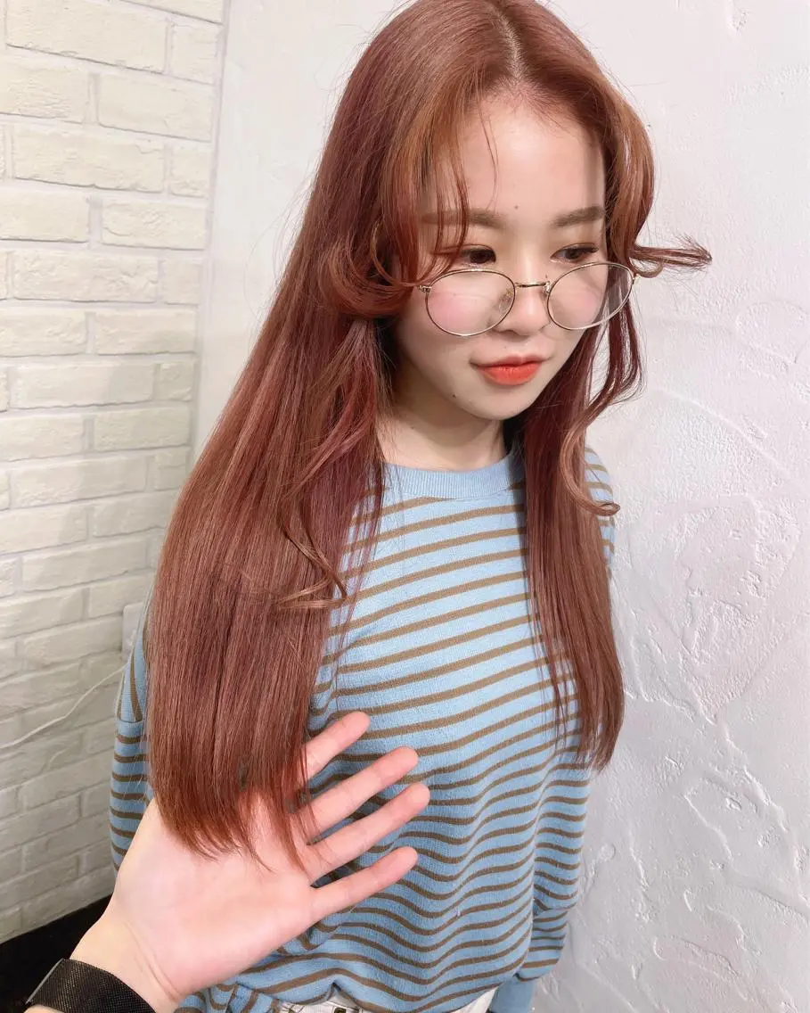 ロング カラー ブリーチ ピンクカラー 韓国風ヘア トリートメント Loob.TOKYO MIYA🌈のヘアスタイル