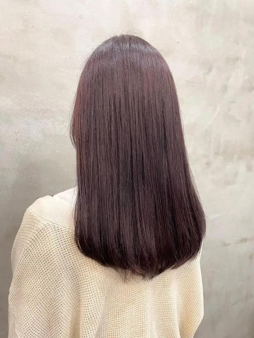 セミロング カラー ヘアカラー トリートメント 【ピンク/韓国ヘア/ ヘアセット】亜海のヘアスタイル