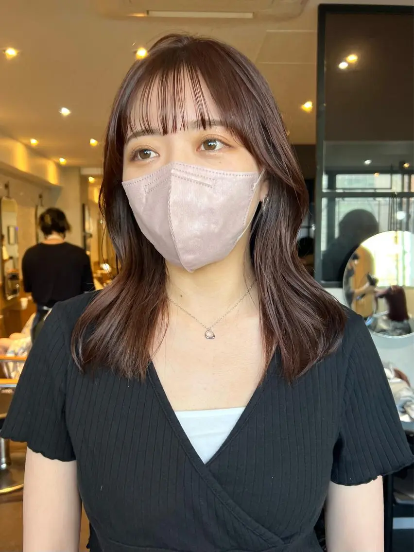 セミロング カラー トリートメント 渋谷/暖色系カラー kotoha🍊のヘアスタイル