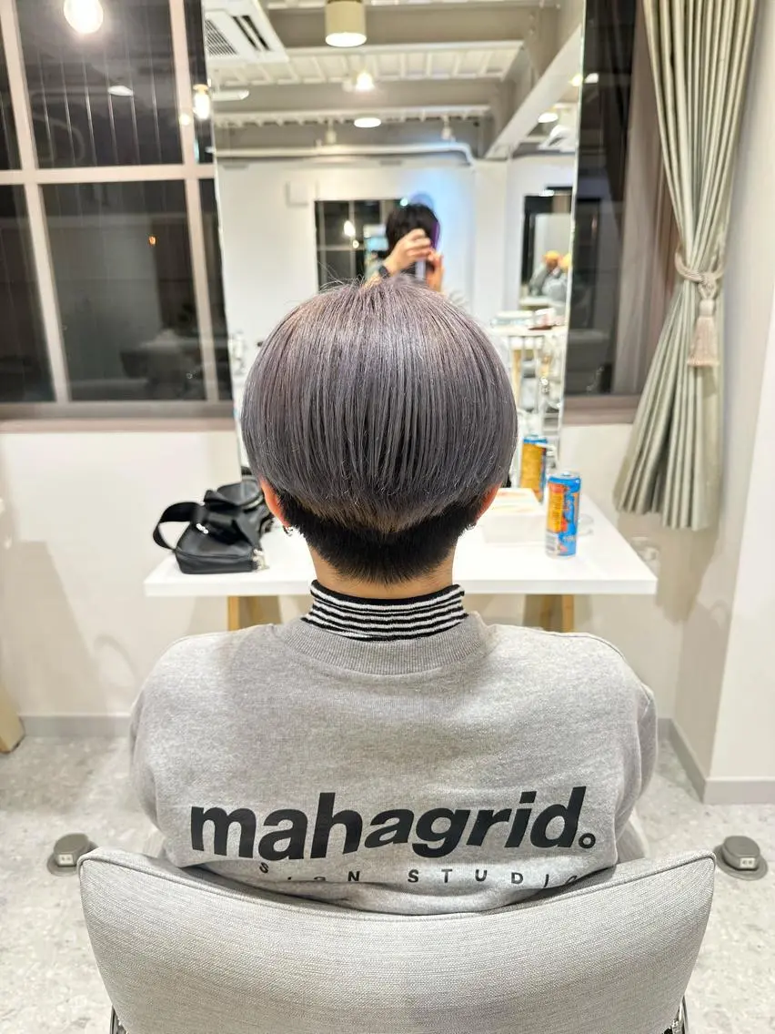 ショート カラー パープルカラー 馬渕 拓海のヘアスタイル
