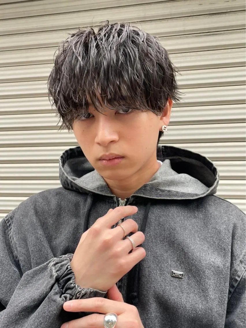 ショート パーマ メンズ CLUTCH天王寺 西藤遥河のヘアスタイル