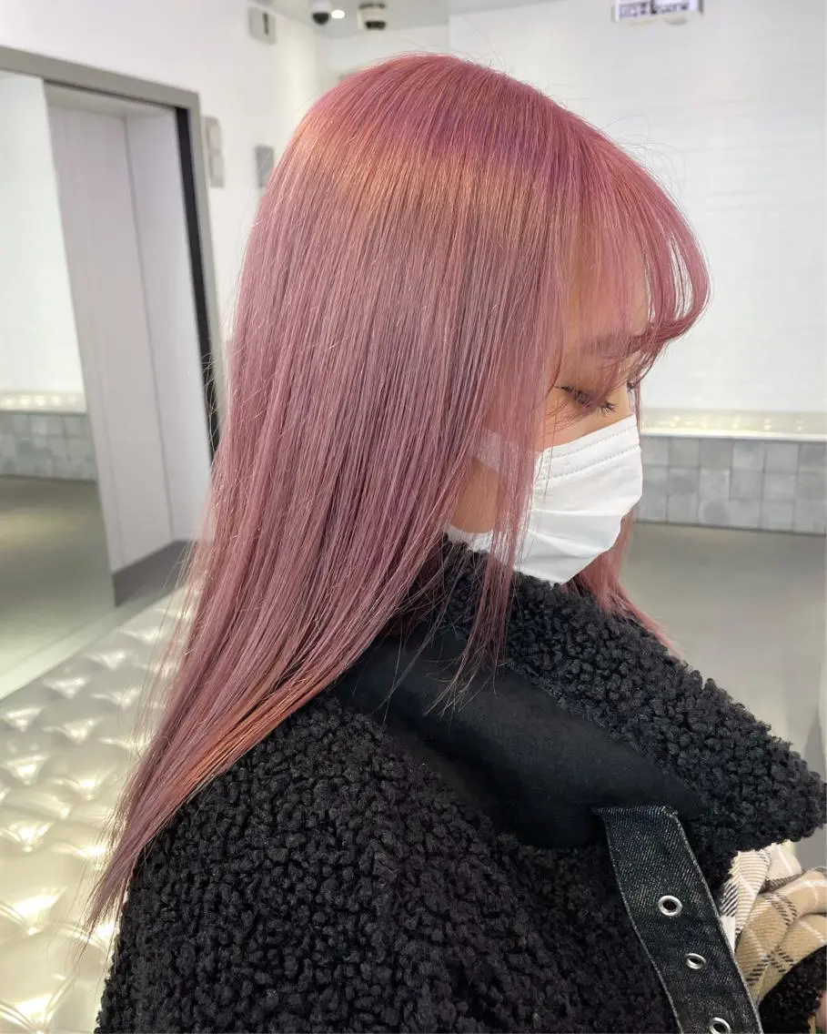 ロング カラー ヘアアレンジ ピンクカラー ヘアカラー トリートメント ボブ×柔らかいカラー 🌷misaki𓍼のヘアスタイル