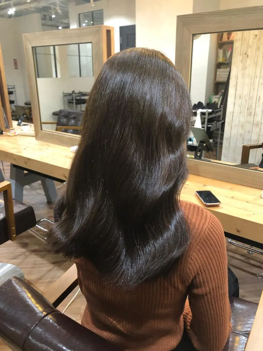 ロング カラー 縮毛矯正/髪質改善 予約はリクエストからのヘアスタイル