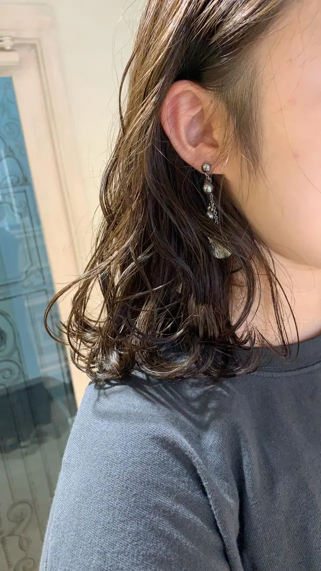 セミロング カラー パーマ ヘアアレンジ レイヤー&カラー 人気美容師倉崎涼のヘアスタイル