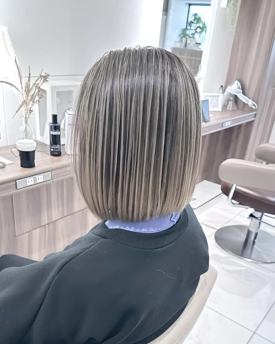 セミロング カラー バレイヤージュ 髪質改善 レイヤーカット カット ヘアカラー トリートメント 山崎俊輔/髪質改善 /バレイヤージュのヘアスタイル