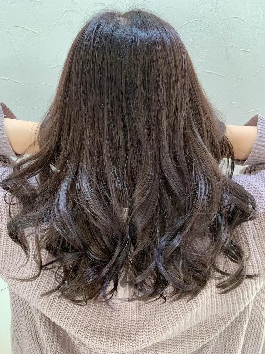 セミロング カラー アッシュ ラベンダーカラー ラベンダーアッシュ カット パーマ トリートメント 伊勢崎/nap hair 栗原大輔のヘアスタイル