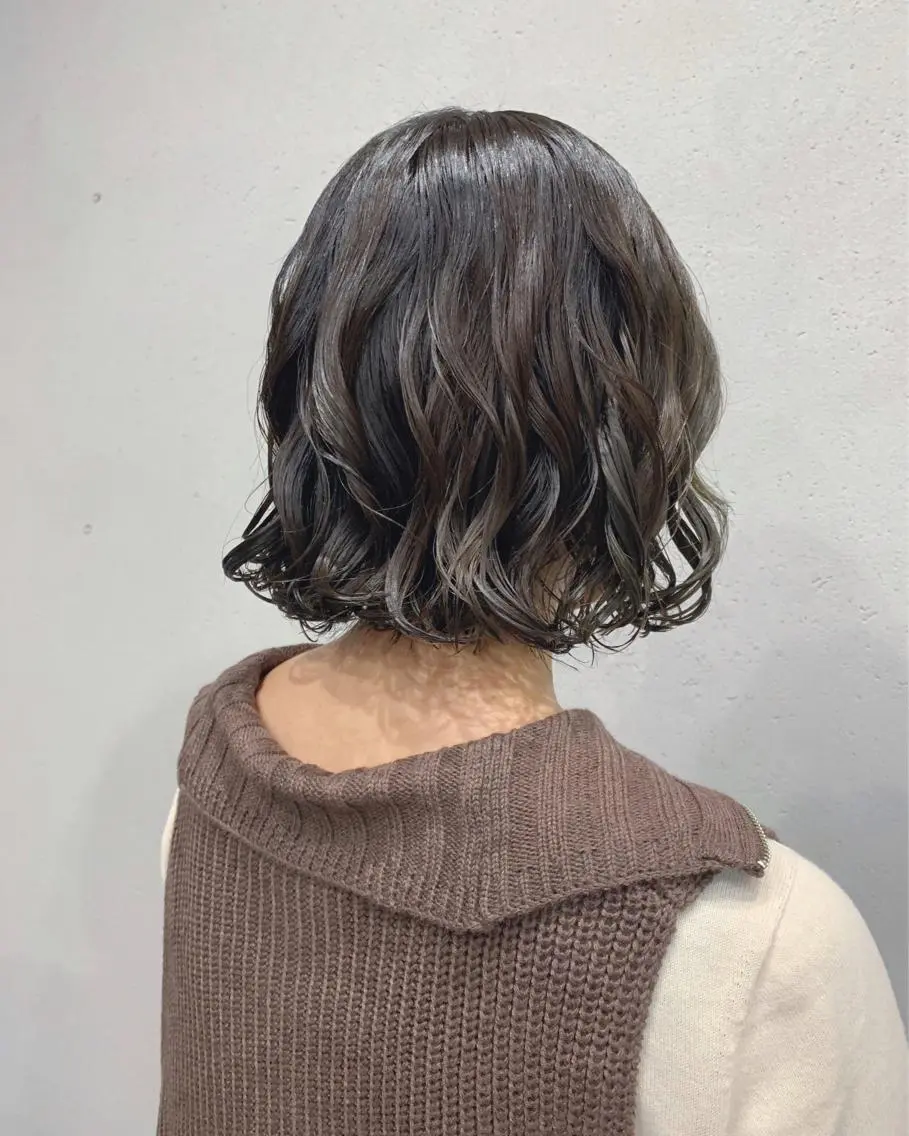ショート パーマ カット パーマ トリートメント ボブパーマコテ巻き風 パーマNo1深江秀平のヘアスタイル
