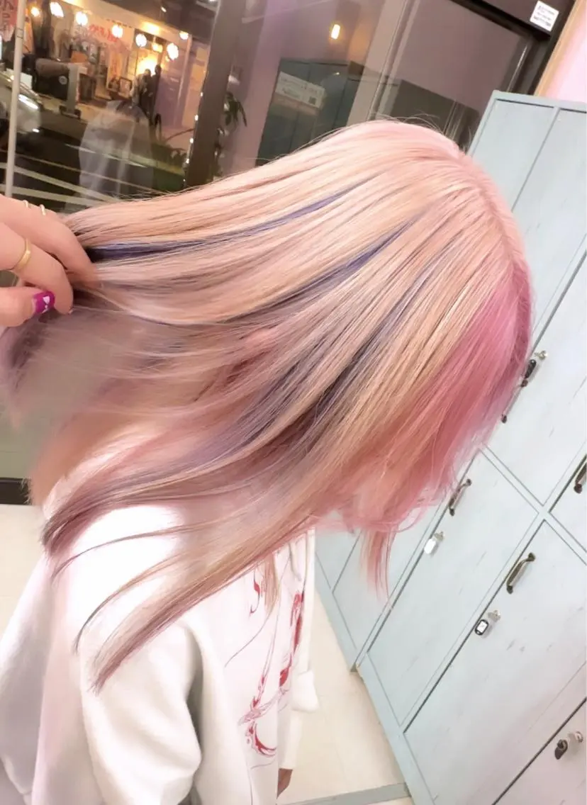 セミロング カラー 町田ブリーチデザイン 🌈MANATOのヘアスタイル