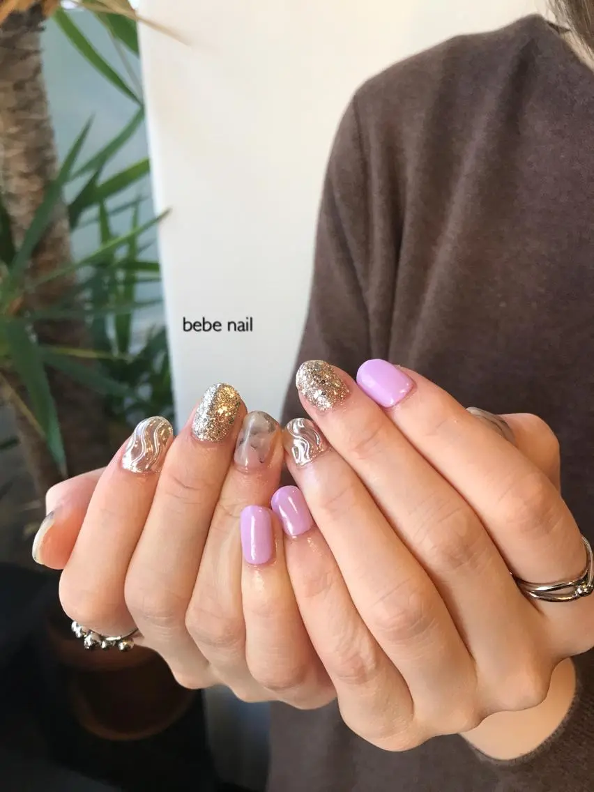 ネイル 成人式 ジェルネイル 卒業式 パラジェル 春ネイル Ann nailのネイルデザイン