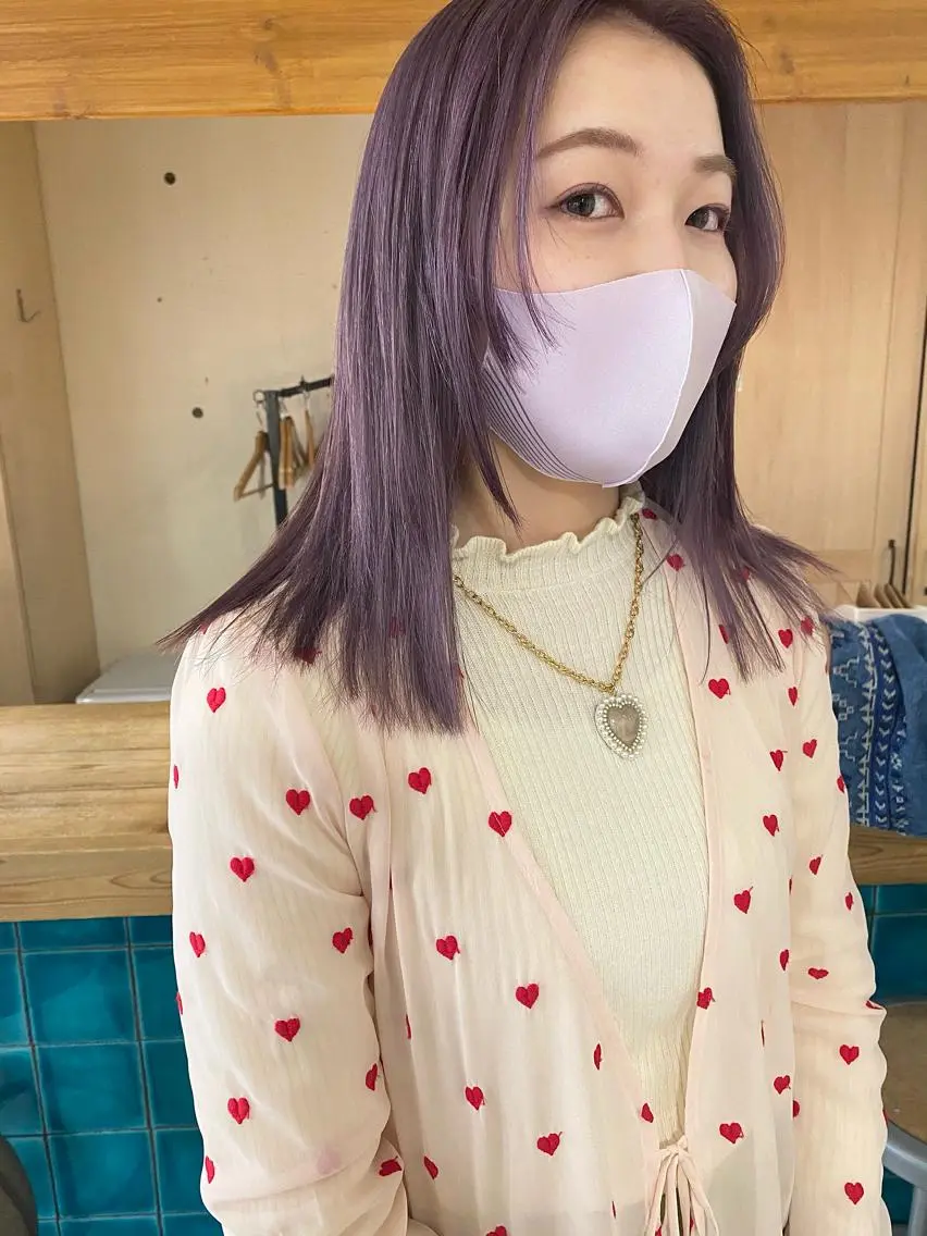 セミロング カラー ヘアカラー トリートメント パーマ美容師 hanaのヘアスタイル