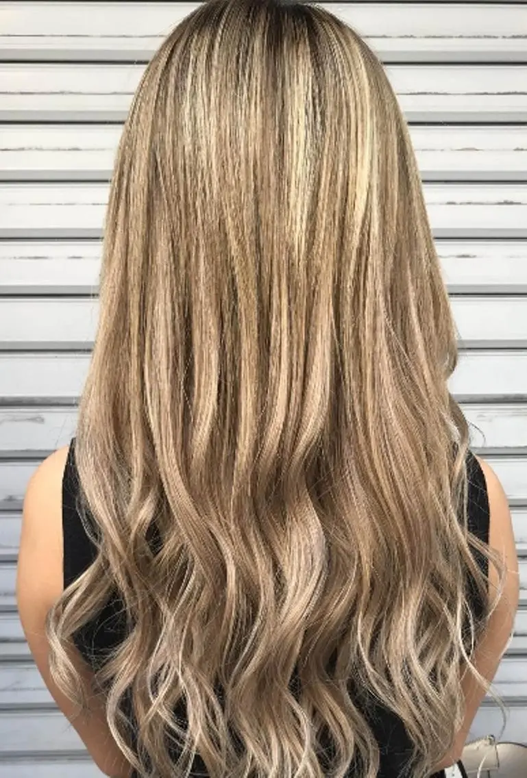ロング カラー パーマ ヘアアレンジ 大阪レミーエクステ チビ編み込みのヘアスタイル