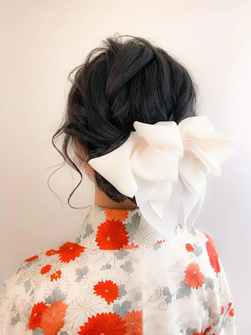 セミロング ヘアアレンジ 着物ヘア ヘアセット 竹野 実優のヘアスタイル
