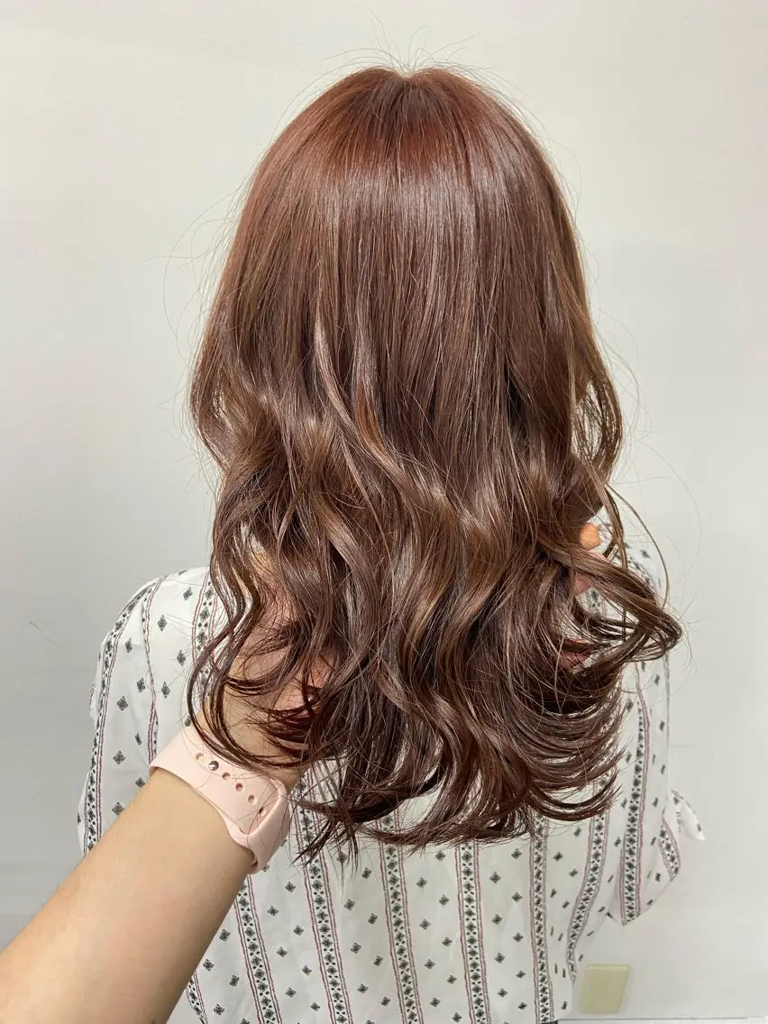セミロング ピンクブラウン 全国セミナー講師 👑すぐるのヘアスタイル