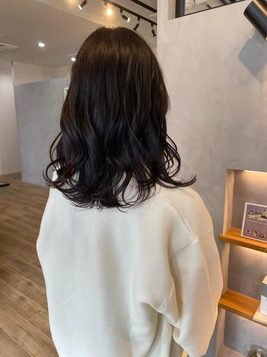 ミディアム カラー カット ヘアカラー トリートメント 福田 ボブ.ウルフのヘアスタイル