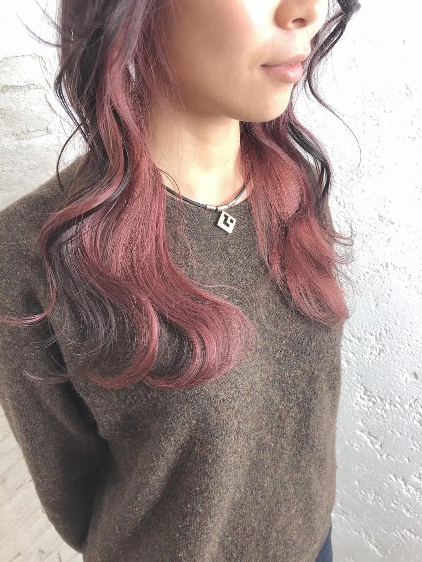 ロング カラー カット ヘアカラー トリートメント ヘッドスパ ヘアセット ️韓国ヘア/レイヤー カットYūka❤️のヘアスタイル