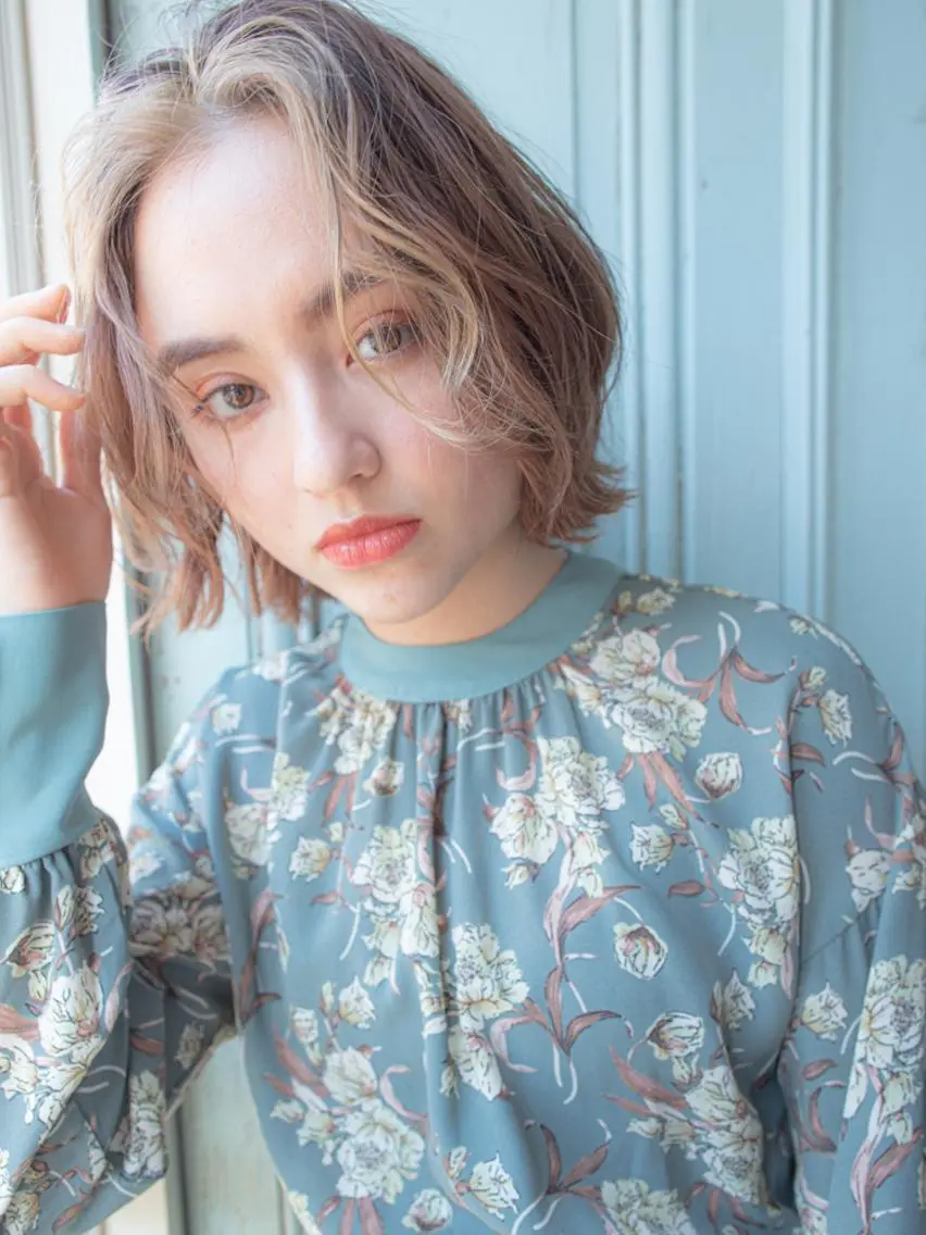 ショート ミストバング ヘアカラー 北九州美容室 🕊️わかな✂︎のヘアスタイル