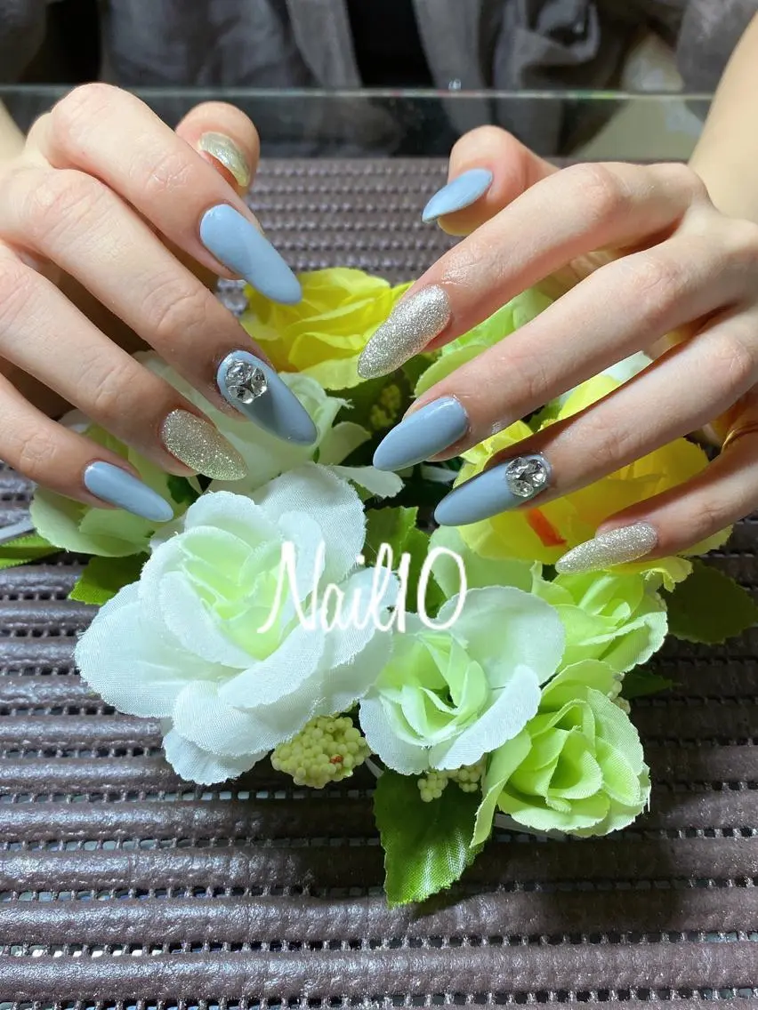 ネイル 長さ出し ラメ(グリッター) ラメグラデーション ハンドネイル Nail10 Kakoのネイルデザイン
