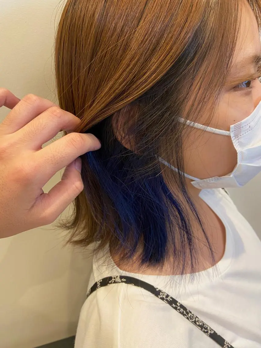 ミディアム カラー ヘアカラー トリートメント 似合わせボブ💓/ 美髪縮毛✨豊嶋龍佑のヘアスタイル