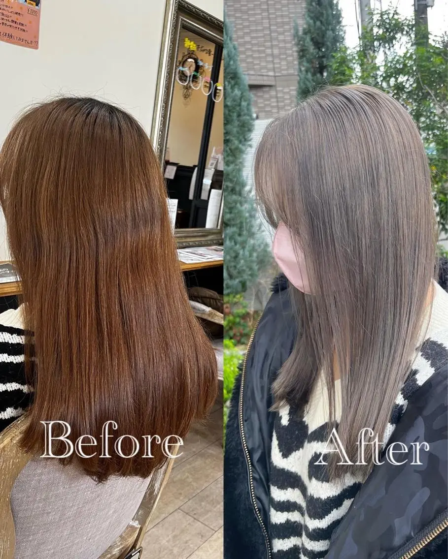 ロング カラー ブリーチ ハイトーンカラー トリートメント カット ヘアカラー トリートメント 💎髪質改善💎 西森千夏のヘアスタイル