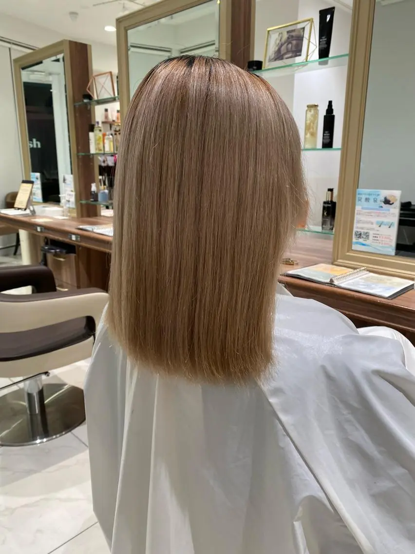 セミロング ヘアカラー 竹下 勝也のヘアスタイル