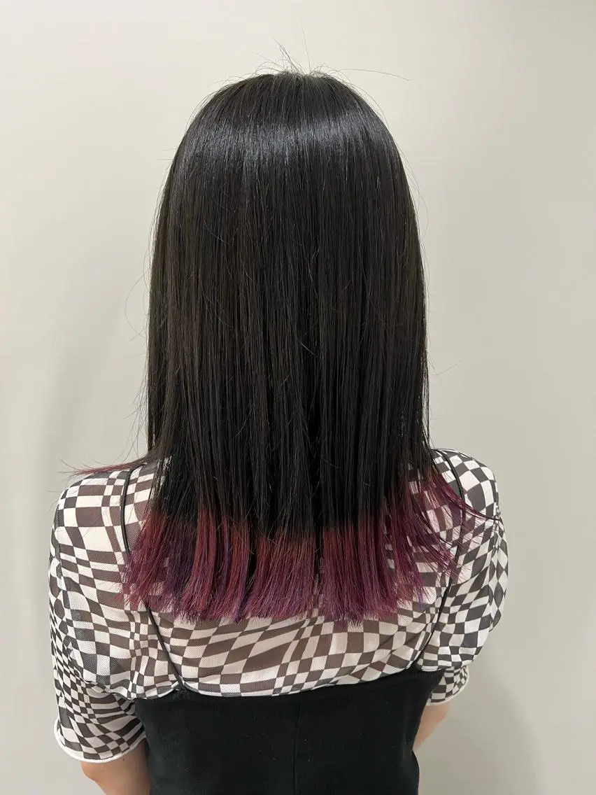 セミロング カラー ヘアアレンジ ラベンダーカラー 加藤 綾華のヘアスタイル