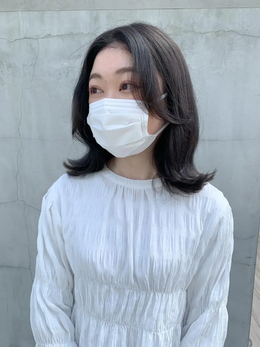 ミディアム カラー ヘアアレンジ カット ヘアカラー トリートメント yuka .のヘアスタイル