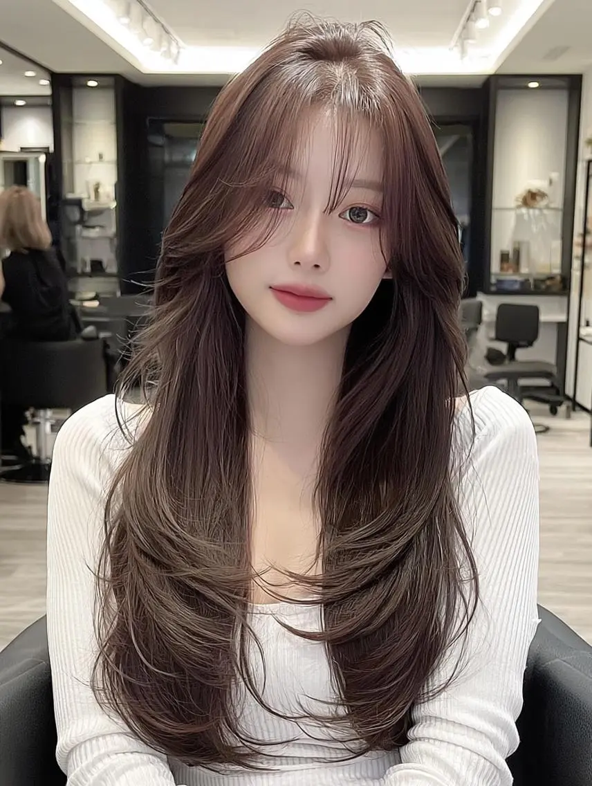 セミロング 顔周りカット 髪質改善 韓国風ヘア レイヤーカット カット ヘアカラー 髪質改善/メンズ👑 ネイリスト水町幸基のヘアスタイル