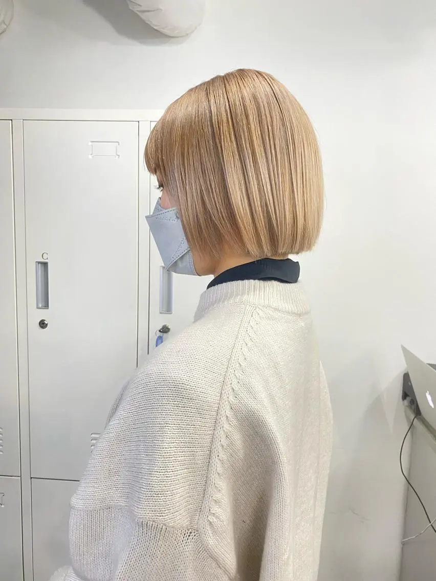 ミディアム カラー 似合わせベージュ 🍯ayumi🍯のヘアスタイル