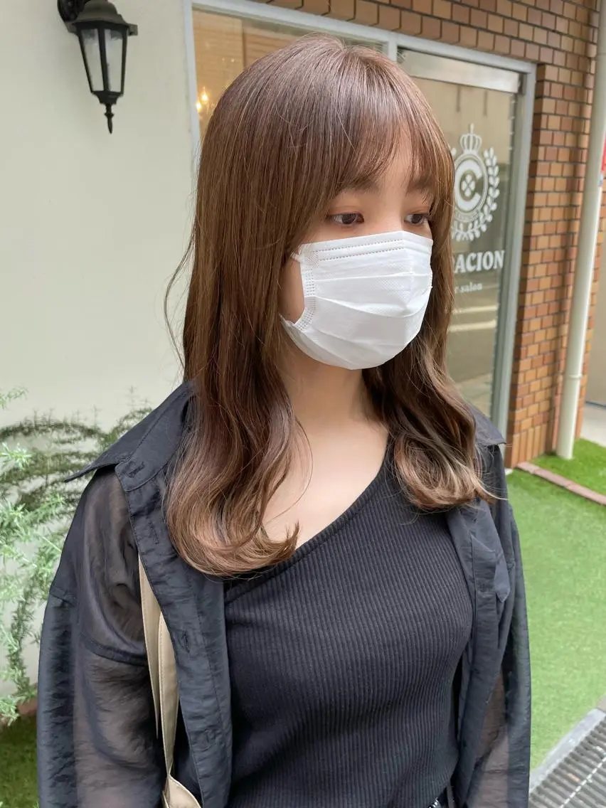 ロング カラー ヘアカラー トリートメント newi梅田🫧韓国 ヘア🫧sakiのヘアスタイル
