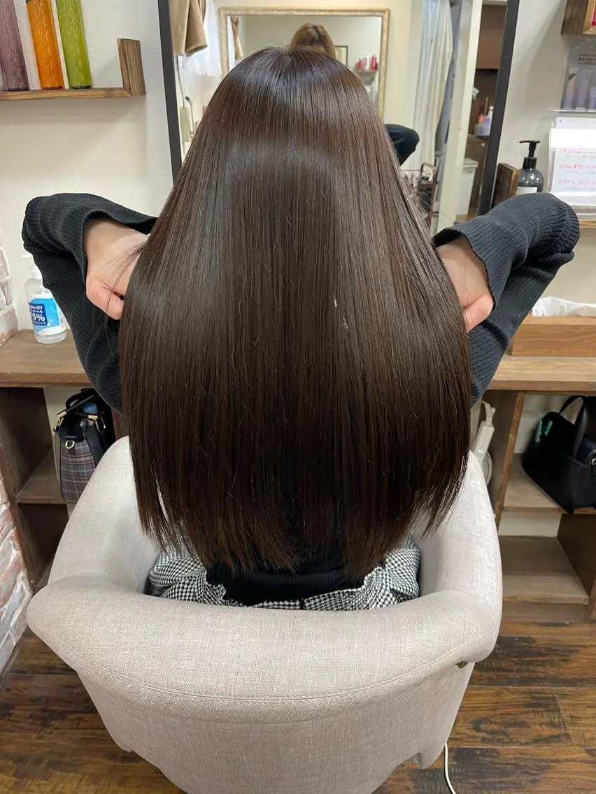 ロング アッシュ 髪質改善 ヘアカラー 【髪質改善特化】 新宿/縮毛矯正/セラのヘアスタイル