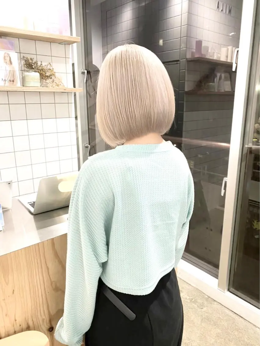 ショート カラー 圧倒的なケアブリーチ /髪質改善🩵松田のヘアスタイル