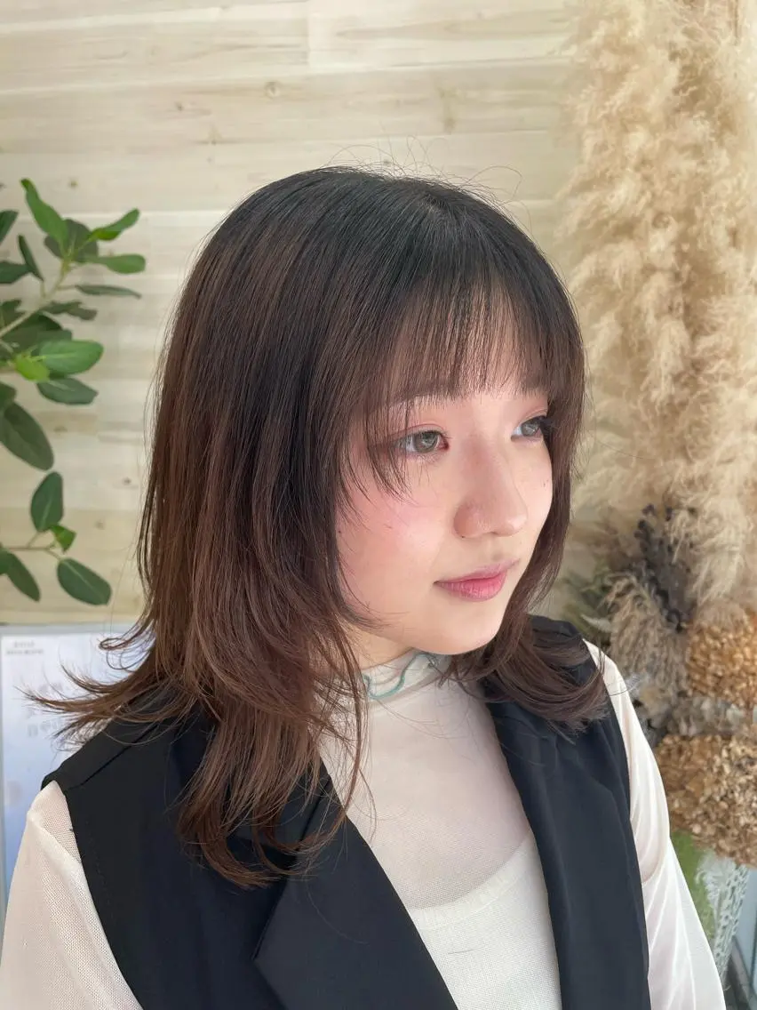 セミロング 小顔カット ウルフカット カット ヘアカラー 田野倉NEXT店 美髪ニストのヘアスタイル