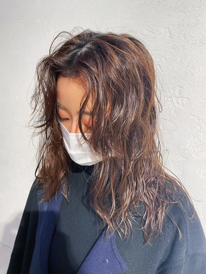 ミディアム パーマ MORIO|再現性× 癖毛レイヤーパーマのヘアスタイル