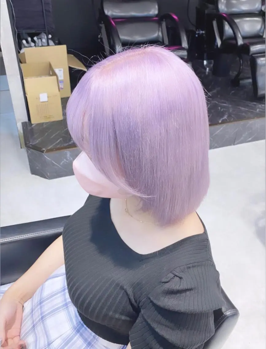 ミディアム カラー パーマ ヘアアレンジ メンズ キッズ ネイル マツエク・マツパ アイブロウ ラベンダーカラー ラベンダーピンク ピンクカラー カラーマツエク ピンク ハイトーンNo.1 👩🏼NaGiSaのヘアスタイル