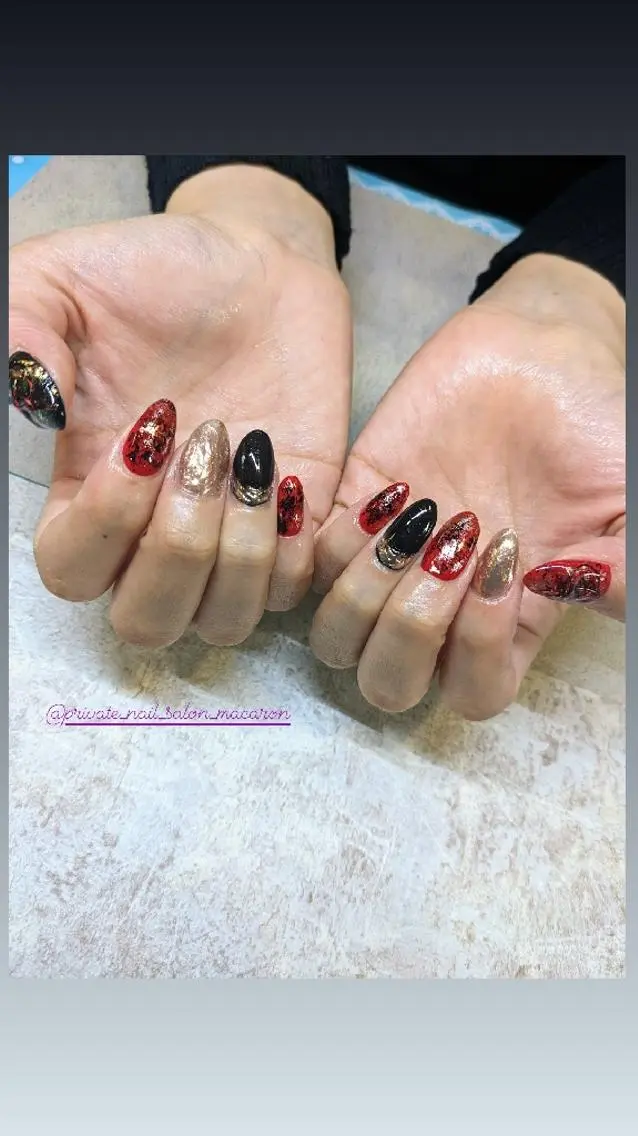 ネイル 成人式 nail salon macaron のネイルデザイン