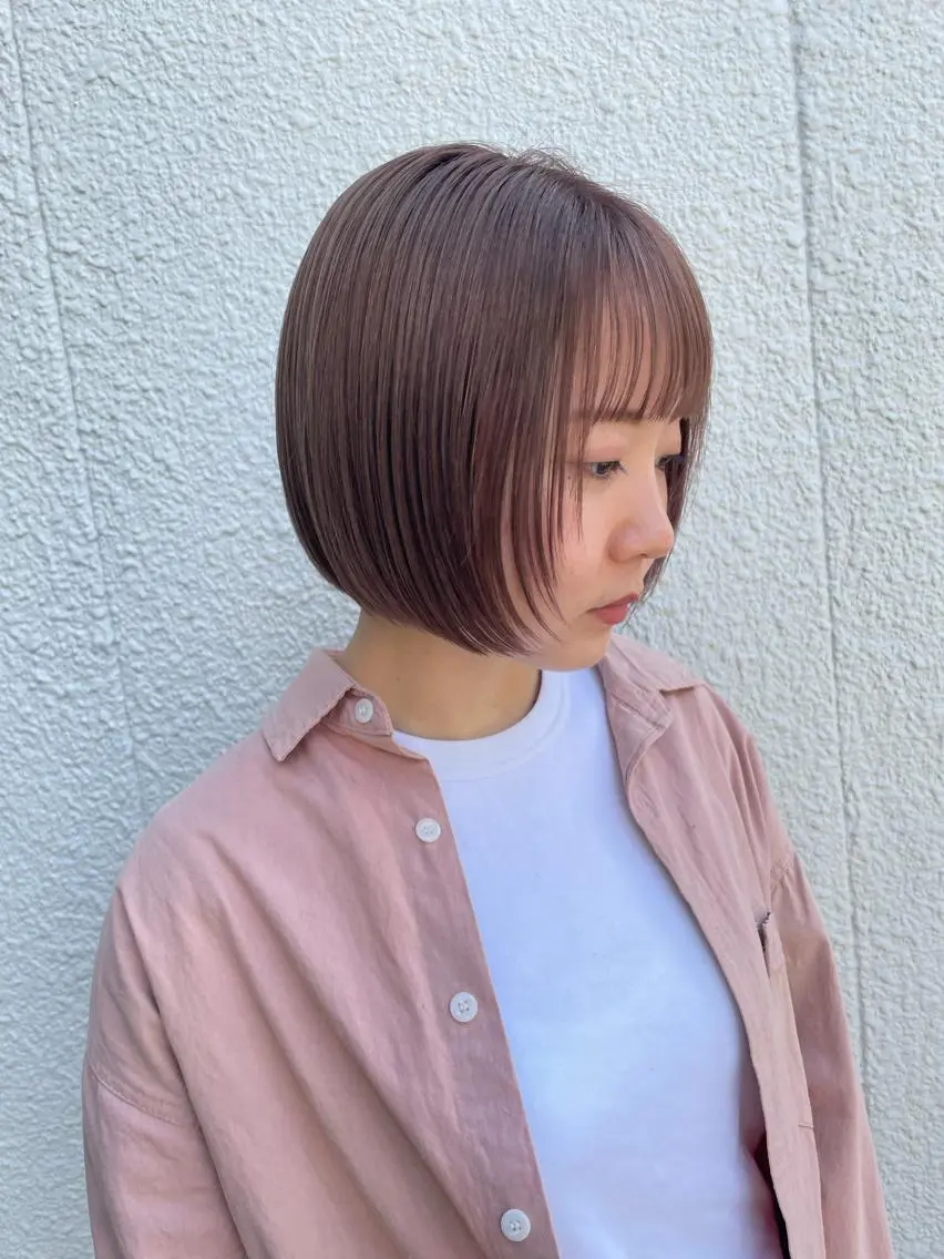 ショート カラー ベージュカラー ボブ 五十嵐 雄毅のヘアスタイル