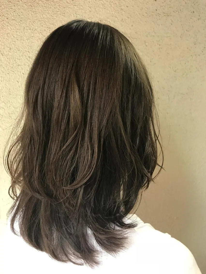 ミディアム カラー アッシュ ミント 清水 ちひろ ✄トップスタイリストのヘアスタイル