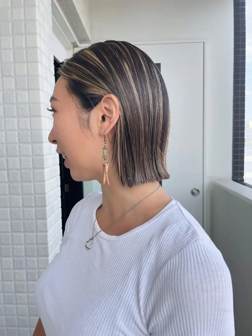 ショート カラー ボブ ヘアカラー トリートメント ヘアセット メンズ特化 パーマ/オザワのヘアスタイル