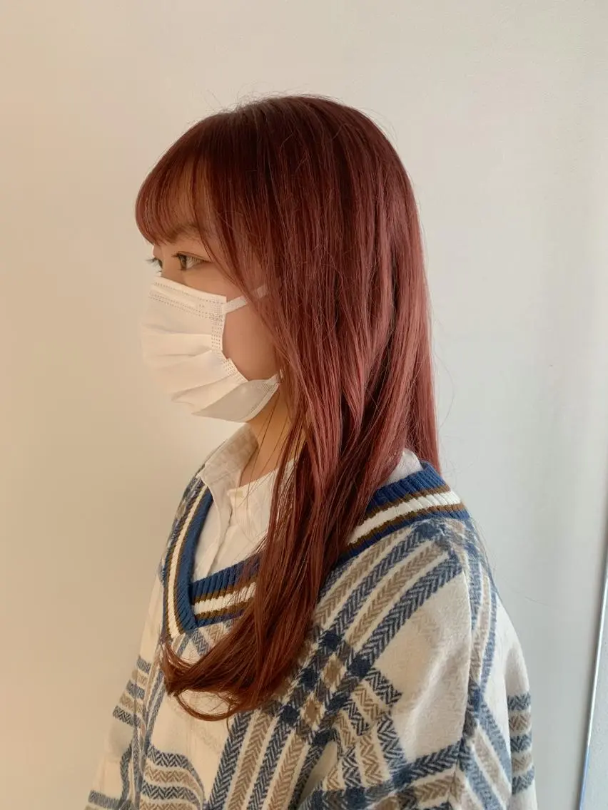 ロング カラー ベージュカラー ブリーチ ピンクカラー ピンクベージュ えんどう みほのヘアスタイル