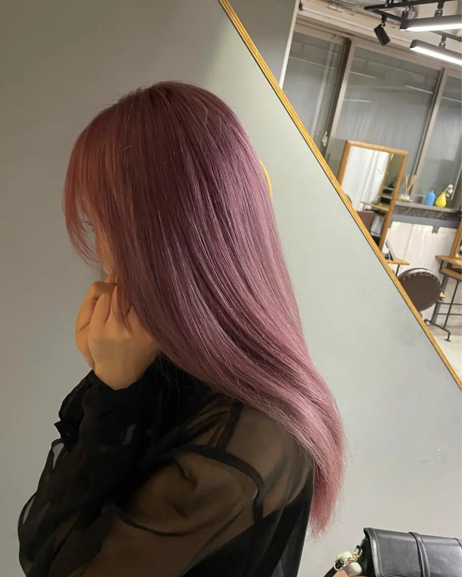 ロング カラー ブリーチ ピンクカラー トリートメント ヘアカラー トリートメント noa ☪︎のヘアスタイル
