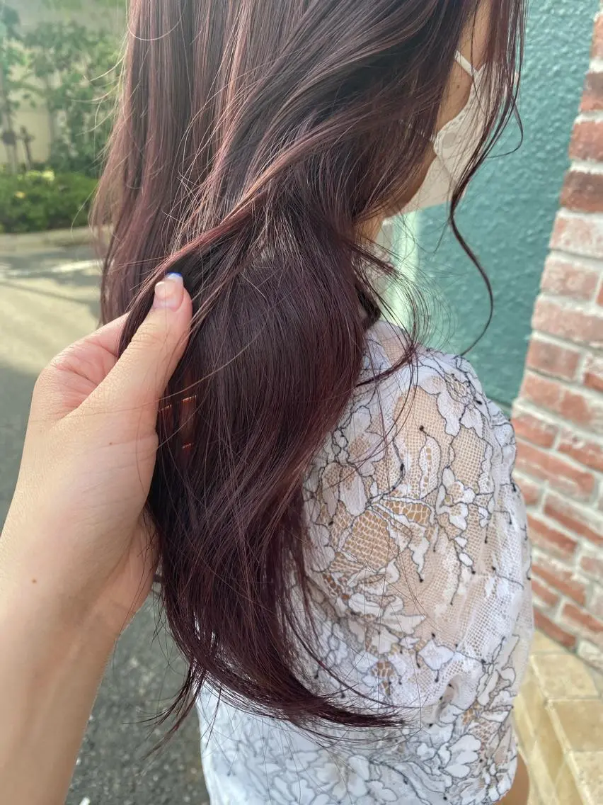 ロング カラー ラベンダーカラー ラベンダーピンク ピンクカラー 関口 桃花🌷 暖色カラーのヘアスタイル