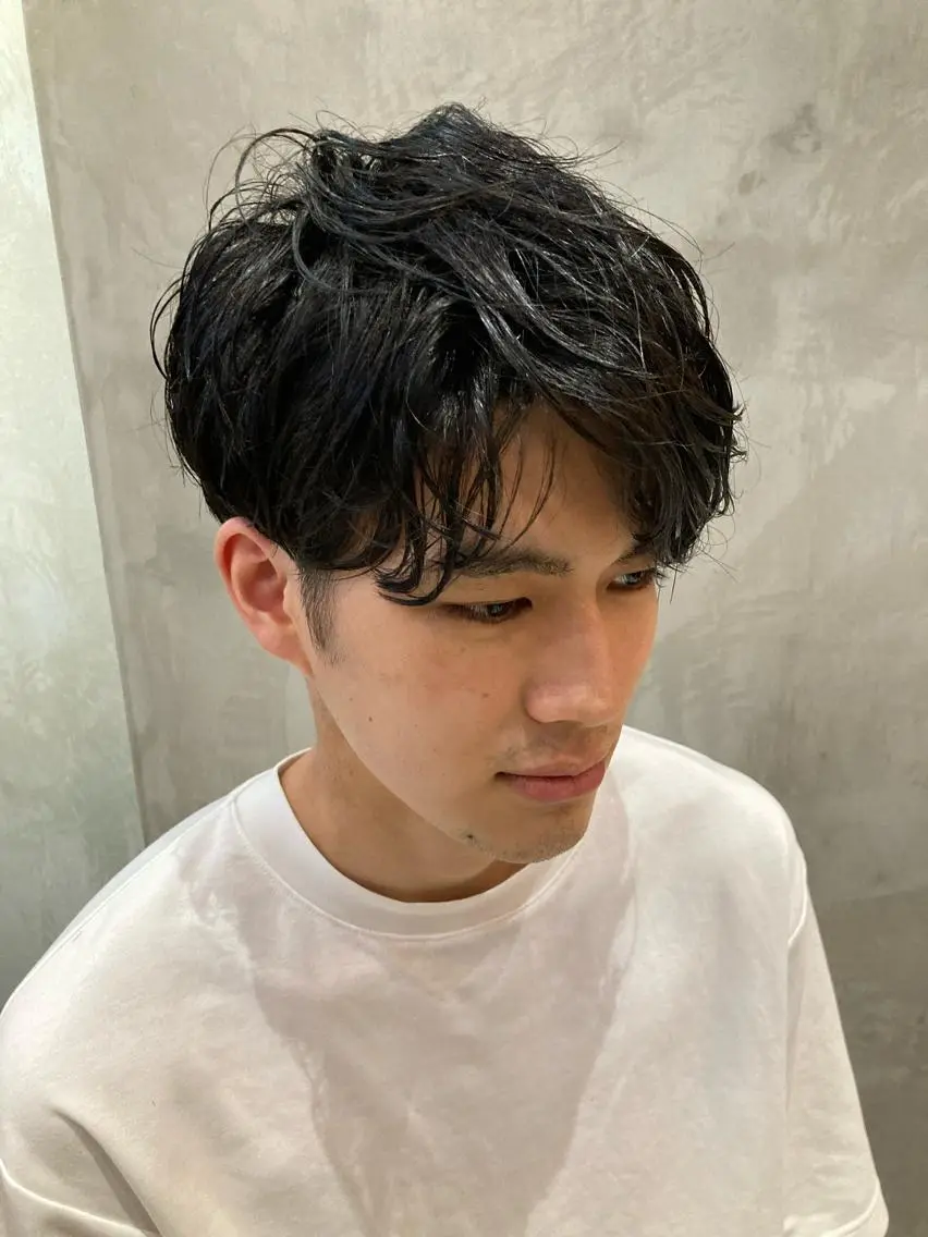 ショート パーマ メンズ 波巻きスパイラルパー マ/シャドウパーマ駿のヘアスタイル