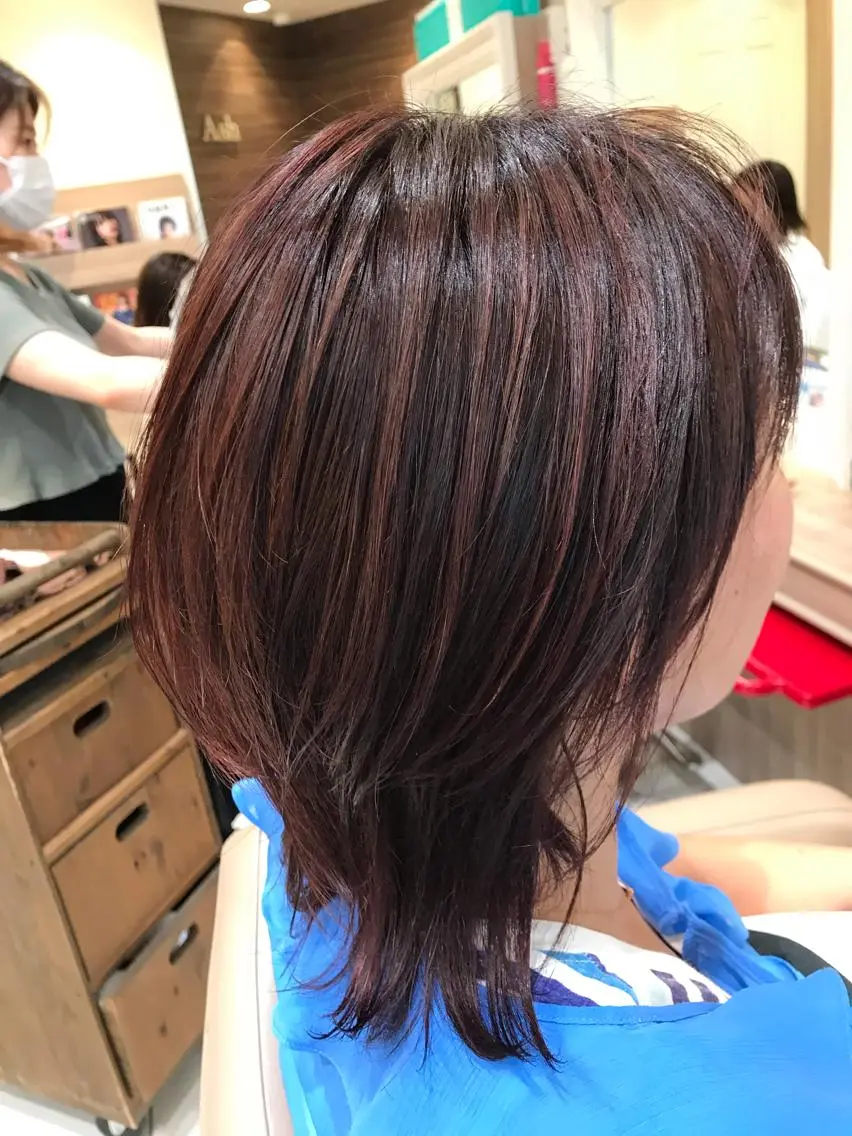 ミディアム カラー ハイライトカラー イルミナカラー ハイライト ヘアカラー トリートメント 当日予約🆗✂︎ ウエモト タクのヘアスタイル